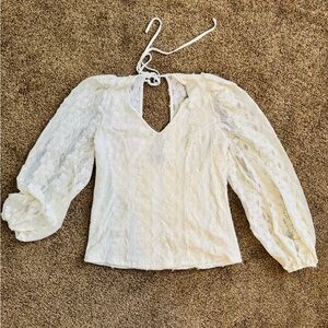 Lace Women's Top, V Neck, Open cut out Back, in Size S